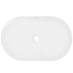 Waschbecken Oval ohne Überlauf 60,5x38x12,5 cm Weiß aus Keramik