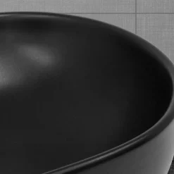 Waschbecken Oval ohne Überlauf 60x42,5x14,5 cm Schwarz aus Keramik ML-Design
