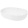 Waschbecken Oval ohne Überlauf 60x42x14,5 cm Weiß aus Keramik