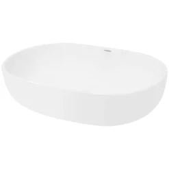 Waschbecken Oval ohne Überlauf 60x42x14,5 cm Weiß aus Keramik