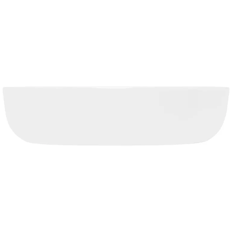 Waschbecken Oval ohne Überlauf 60x42x14,5 cm Weiß aus Keramik