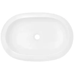 Waschbecken Oval ohne Überlauf 63x42x12 cm Weiß aus Keramik