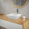 Waschbecken Quadratisch ohne Überlauf 41x41x12 cm Weiß aus Keramik ML-Design
