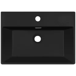 Waschbecken Rechteckig mit Überlauf 51,5x36x13 cm Schwarz aus Keramik ML-Design