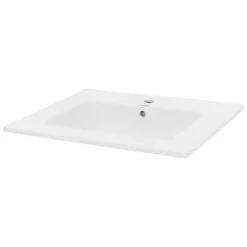 Waschbecken Rechteckig mit Überlauf 610x465x175 mm Weiß aus Keramik