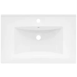 Waschbecken Rechteckig mit Überlauf 71x46,5x17,5 cm Weiß aus Keramik LuxeBath