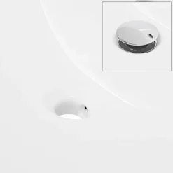 Waschbecken Rechteckig mit Überlauf 71x46,5x17,5 cm Weiß aus Keramik LuxeBath