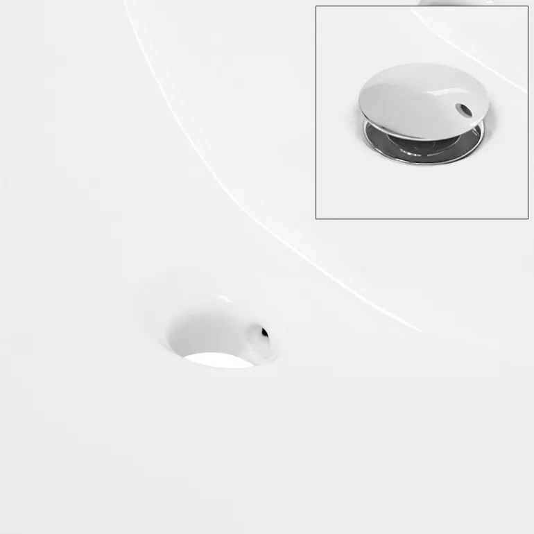 Waschbecken Rechteckig mit Überlauf 71x46,5x17,5 cm Weiß aus Keramik LuxeBath