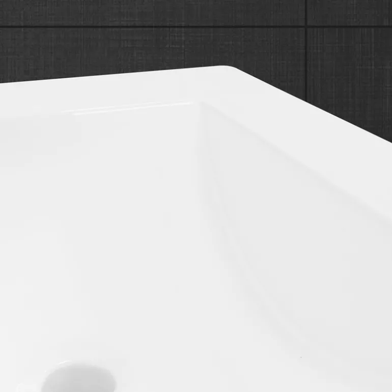 Waschbecken Rechteckig mit Überlauf 71x46,5x17,5 cm Weiß aus Keramik LuxeBath