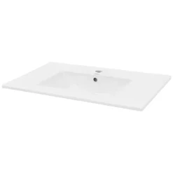 Waschbecken Rechteckig mit Überlauf 810x465x175 mm Weiß aus Keramik