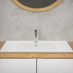 Waschbecken Rechteckig mit Überlauf 810x465x175 mm Weiß aus Keramik