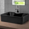 Waschbecken Rechteckig ohne Überlauf 49x36,5x14 mm Schwarz aus Keramik ML-Design