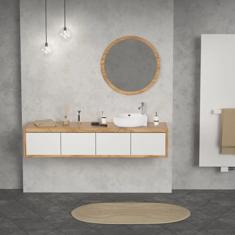 Waschbecken Rechts bündig 43x28x15 cm Weiß aus Keramik ML-Design