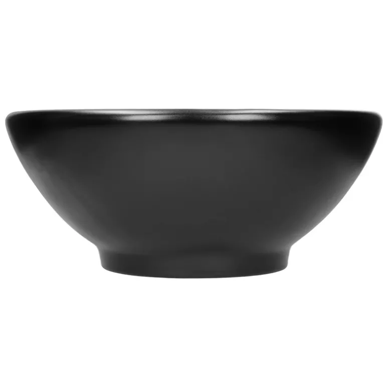 Waschbecken Rund mit Überlauf Ø 42x17 cm Schwarz aus Keramik ML-Design