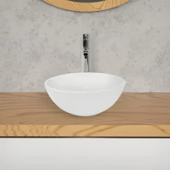 Waschbecken Rund ohne Überlauf Ø 28x11,6 cm Weiß aus Keramik ML-Design