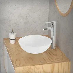 Waschbecken Rund ohne Überlauf Ø 28x11,6 cm Weiß aus Keramik ML-Design