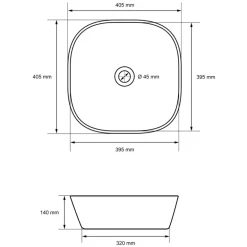 Waschbecken Rund ohne Überlauf Ø 40,5x14 cm Weiß aus Keramik LuxeBath
