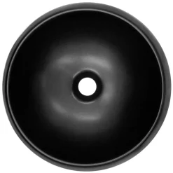 Waschbecken Rund ohne Überlauf Ø 40x15,5 cm Schwarz matt aus Keramik ML-Design