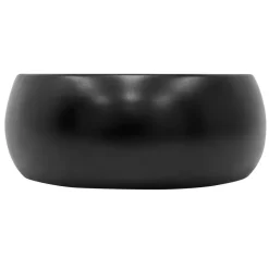 Waschbecken Rund ohne Überlauf Ø 40x15,5 cm Schwarz matt aus Keramik ML-Design