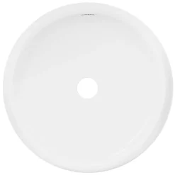 Waschbecken Rund ohne Überlauf Ø 40x35 cm Weiß aus Keramik
