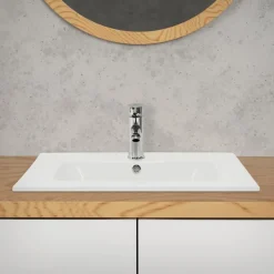 Waschbecken 61x16,5x46 cm Weiß aus Keramik ML-Design