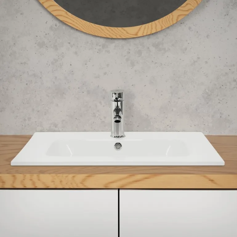 Waschbecken 61x16,5x46 cm Weiß aus Keramik ML-Design