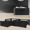 Waschmaschinen Untergestell Unterschrank 2er 64x53,5x31,5 cm mit Schublade in Schwarz ML-Design