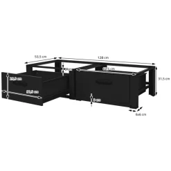 Waschmaschinen Untergestell Unterschrank 2er 64x53,5x31,5 cm mit Schublade in Schwarz ML-Design
