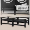 Waschmaschinen Untergestell Unterschrank 2er Set 61x53,5x37 cm mit ausziehbarer Ablage in Schwarz ML-Design