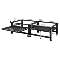 Waschmaschinen Untergestell Unterschrank 2er Set 61x53,5x37 cm mit ausziehbarer Ablage in Schwarz ML-Design