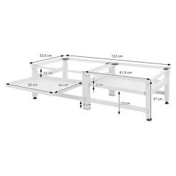Waschmaschinen Untergestell Unterschrank 2er Set 61x53,5x37 cm mit ausziehbarer Ablage in Weiß ML-Design