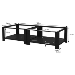 Waschmaschinen Untergestell Unterschrank 2er Set 63x54x32 cm mit Ablage in Schwarz ML-Design
