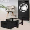 Waschmaschinen Untergestell Unterschrank 63x54x31 cm mit Schublade in Schwarz ML-Design