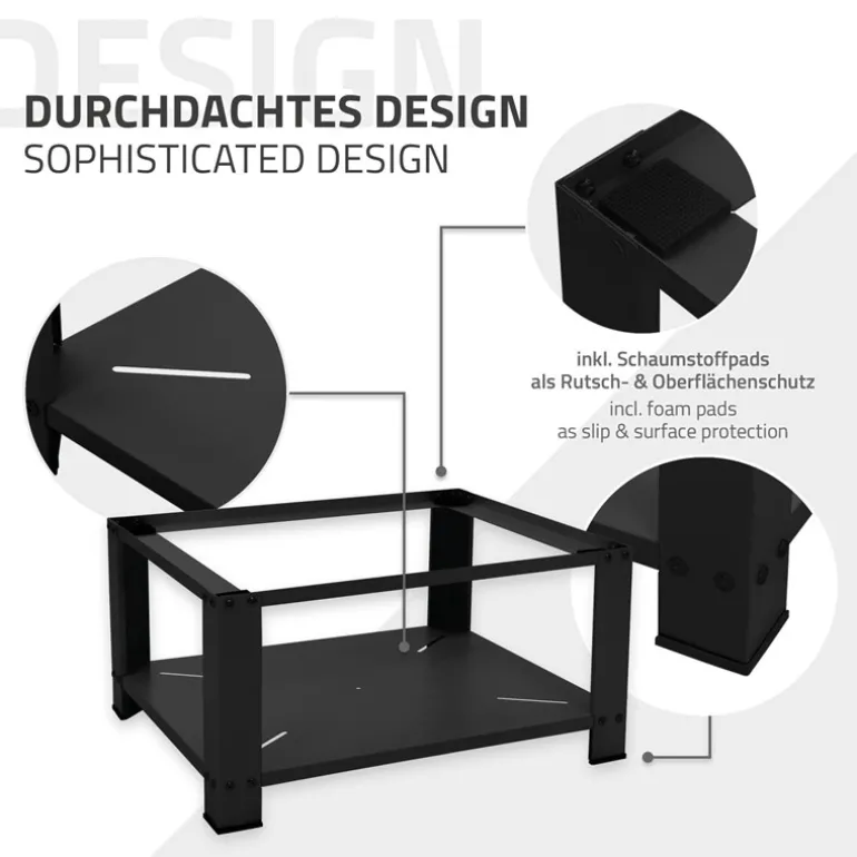 Waschmaschinen Untergestell Unterschrank 63x54x32 cm mit Ablage in Schwarz ML-Design