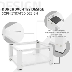 Waschmaschinen Untergestell Unterschrank 63x54x32 cm mit Ablage in Weiß ML-Design