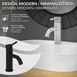 Waschtischarmatur fürs Badezimmer 150x54x175 mm Chrom aus Messing von LuxeBath