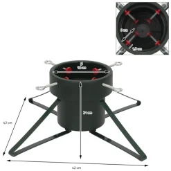 Weihnachtsbaumständer mit Wasserschale Dunkelgrün aus Metall für Bäume bis 250 cm