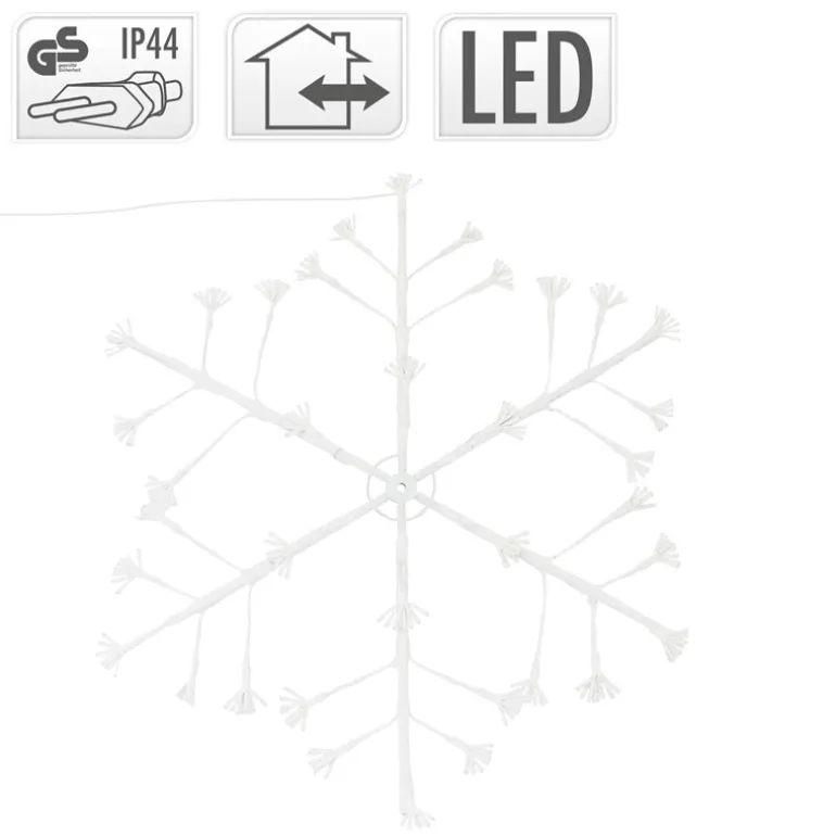 Weihnachtsdeko LED Schneeflocke mit 288 Warmweißen LEDs aus Metall
