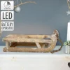 Weihnachtsdeko Schlitten mit 25 Warmweißen LEDs 31,5x14,5x10,5 cm Natur aus Holz