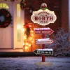 Weihnachtsdeko Wegweiser 95cm 59 bunte LEDs Innen/Außen Nordpol Wetterfest