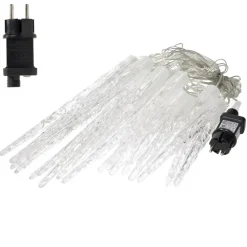 Weihnachtslichterkette LED Eiszapfen Lichterkette Kaltweiß 23 Zapfen 8 Leuchtmodi mit Timer