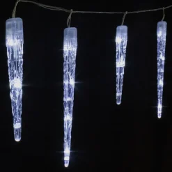 Weihnachtslichterkette LED Eiszapfen Lichterkette Kaltweiß 23 Zapfen 8 Leuchtmodi mit Timer