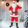 Weihnachtsmann Kostüm 7-Teilig Rot/Weiß One Size aus Polyester