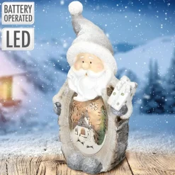 Weihnachtsmann mit LED Beleuchtung 52 cm aus Polyresin
