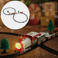 Weihnachtszug auf Gleis Set 22 Teile Batteriebetrieben mit Licht & Sound Eisenbahn unter dem Baum