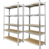Werkstattregal 2er Set 200x100x50 cm Silber aus MDF und Metall bis 750 kg