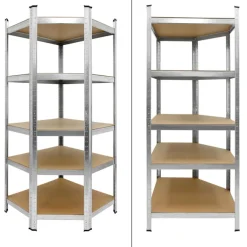 Werkstattregal 180x70x40 cm Silber aus MDF und Metall belastbar bis 750 kg