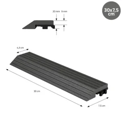 WPC Abschlussleiste 30x2x7,5 cm für WPC Bodenfliese gerade Anthrazit ML-Design