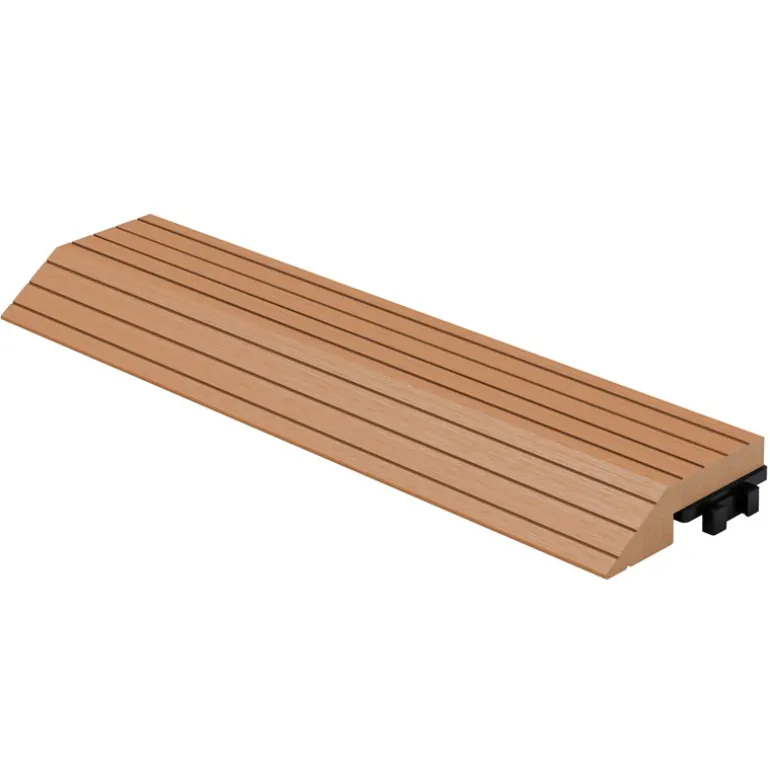 WPC Abschlussleiste 30x2x7,5 cm für WPC Bodenfliese gerade Hellbraun ML-Design