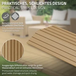 WPC Abschlussleiste 30x2x7,5 cm für WPC Bodenfliese gerade Teak ML-Design
